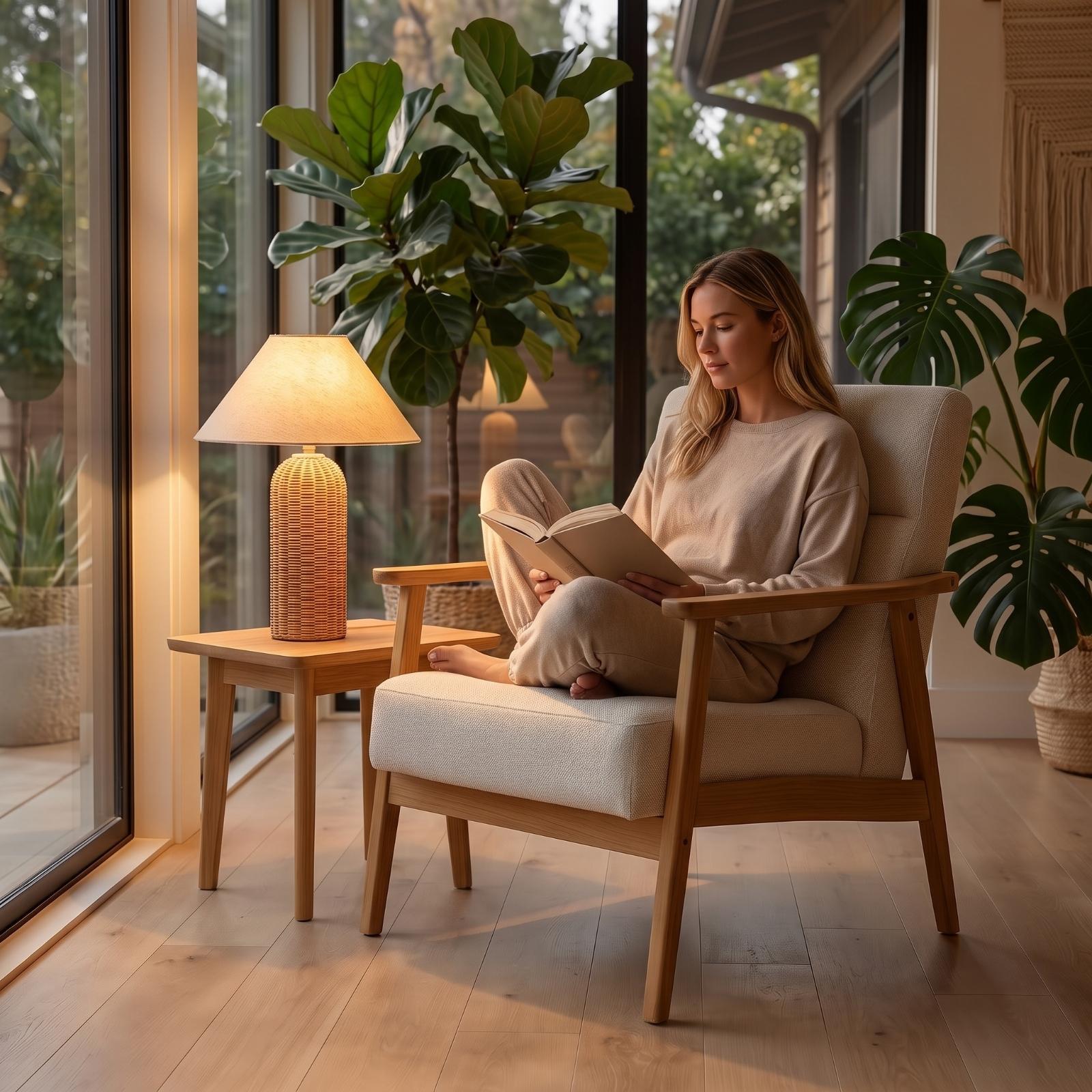 Bedlampje met rotan voet en st - Home Textile recensie en prijs